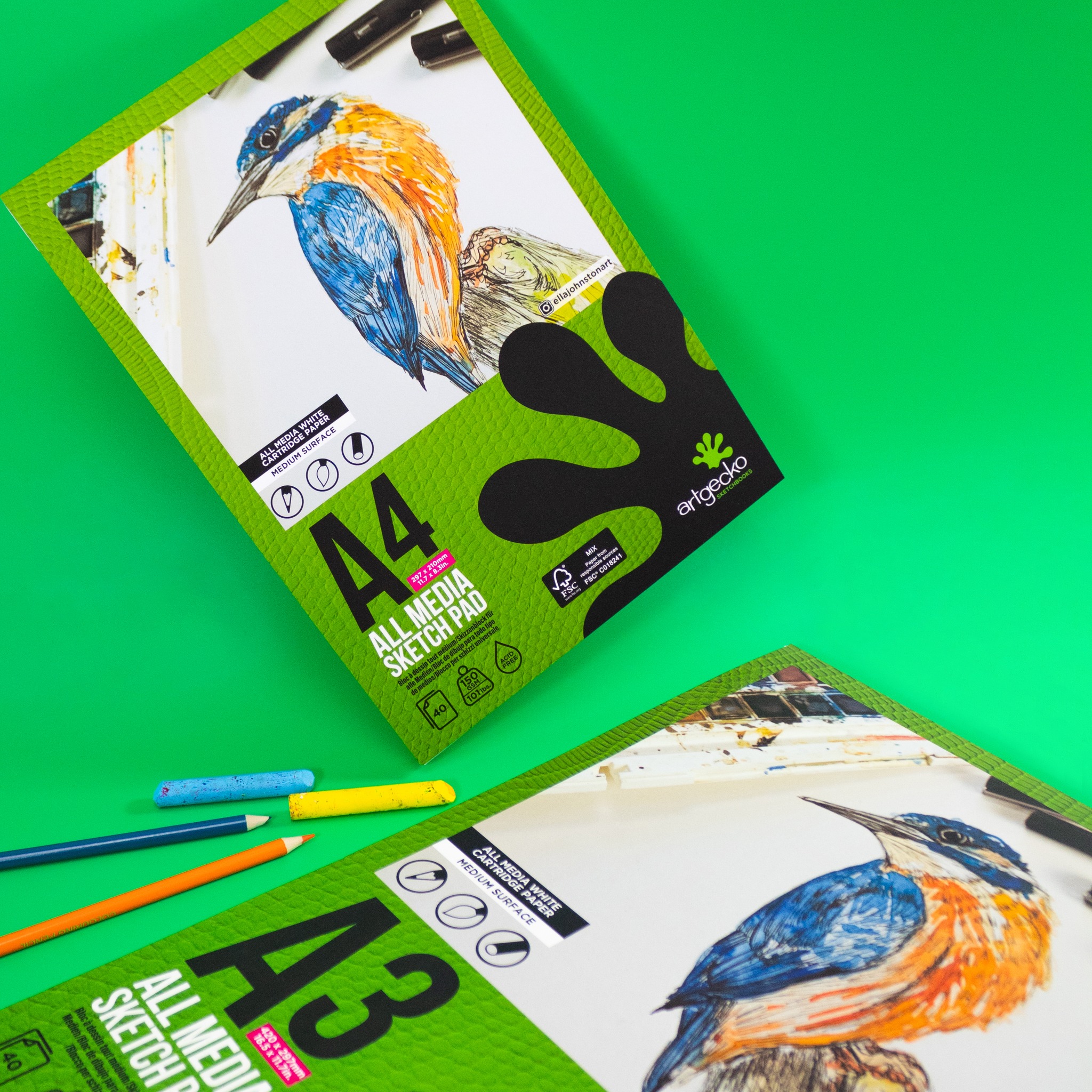 ?✏️ Calling all pencil pushers, sketchbook scribblers and graphite gurus! The Artgecko PRO All Media Pad is here to level up your doodles, drafts and daydreams – no posh beret required.
Smooth, heavyweight pages that love a bit of pencil, charcoal, ink, or whatever dry medium you’re into (within reason – don’t start gluing pasta to it, we beg you). It’s glue-bound for that sleek, clean finish – no spirals, no snagging, just pure page-peeling satisfaction.
Available in A4 and A3, so whether you're a desk doodler or a “go big or go home” kind of artist, we’ve got you covered.
Made right here in Blighty, it’s proper pro quality without the pretentious price tag. Basically, it’s the sketchpad that makes you look like you’ve got your life together – even if your pencil case says otherwise.
#Artgecko #SketchGoals #StationeryObsession #MadeInUK #PaperPerfection #ArtgeckoSketch #MadeInYorkshire