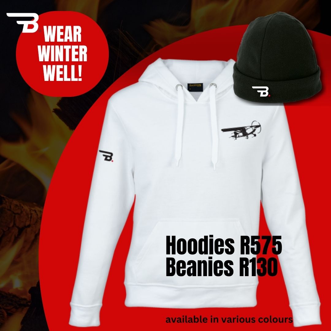 Wear winter well this year!
Shop online now: https://bit.ly/47ubhiD
Stay warm and support us. Shop our cosy Hoodies (R575) and snug Beanies (R130) — available in a range of designs and colours to suit every adventurer. Every purchase helps keep The Bateleurs flying high.
Read our mission stories: https://bit.ly/3sg6Dp4
#TheBateleurs #WearWinterWell #BrandwithHeart
#TheBateleurs #EnvironmentalAirForce #ConservationInAction