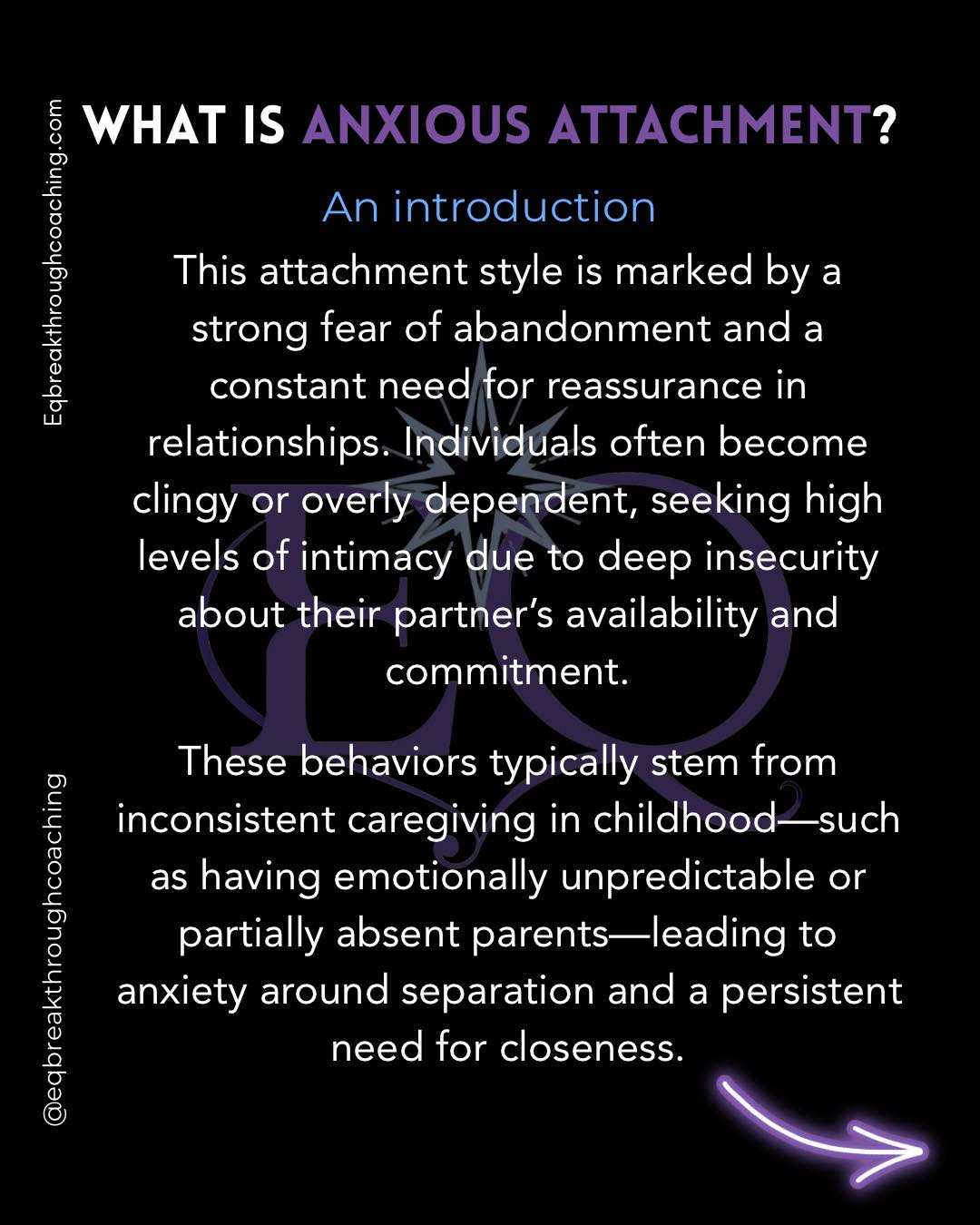 Anxious Attachers (aka Anxious-Preoccupied or AP for short) are the open-hearts of the attachment spectrum. This comes with its own unique set of emotional and behavioral challenges. Are you an AP? Check out my quiz if you don’t know your attachment style yet! (Link in Bio)
Comment “Breakthrough” to find out more about how my program can help you heal your attachment wounds.
#HealingCoach #MentalHealthAwareness #SelfGrowth #ShadowWork #SelfHealingJourney #HealingFromWithin #SelfAwarenessJourney #ConsciousRelationships #EmotionalHealing #EmotionalIntelligence #HealingInRelationships #SecureLove #TraumaHealing #NervousSystemRegulation #TraumaInformedCoach #AttachmentHealing #AttachmentStyles #AttachmentTheory #AnxiousAttachment #AvoidantAttachment #SecureAttachment #HealingAttachmentWounds #InnerAttachmentWork