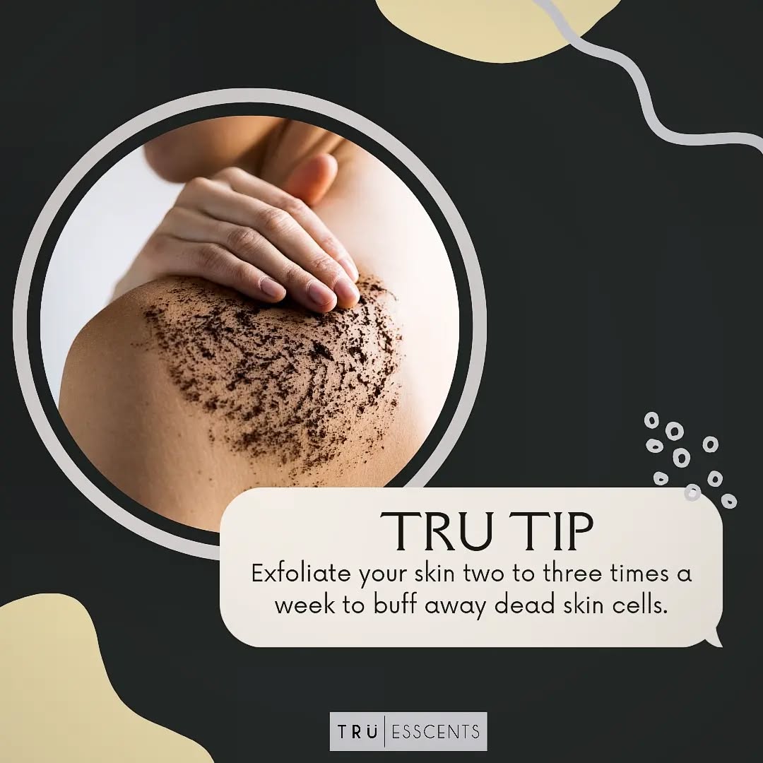 EXFOLIATE || Polish, smooth, and buff away dead skin cells at least twice a week. Exfoliating helps even your skin tone and reveals a healthier looking and refreshed complexion.
.
.
.
.
.
.
#truesscents #bespokebodycare #trutiptuesday #tiptuesday #skincaretips #skincareaddict #exfoliateyourskin #bodyscrub #bodypolish #sugarscrub #glowingskin #glowingskincare #exfoliate #bodypolish #fallskincare #winterskincare