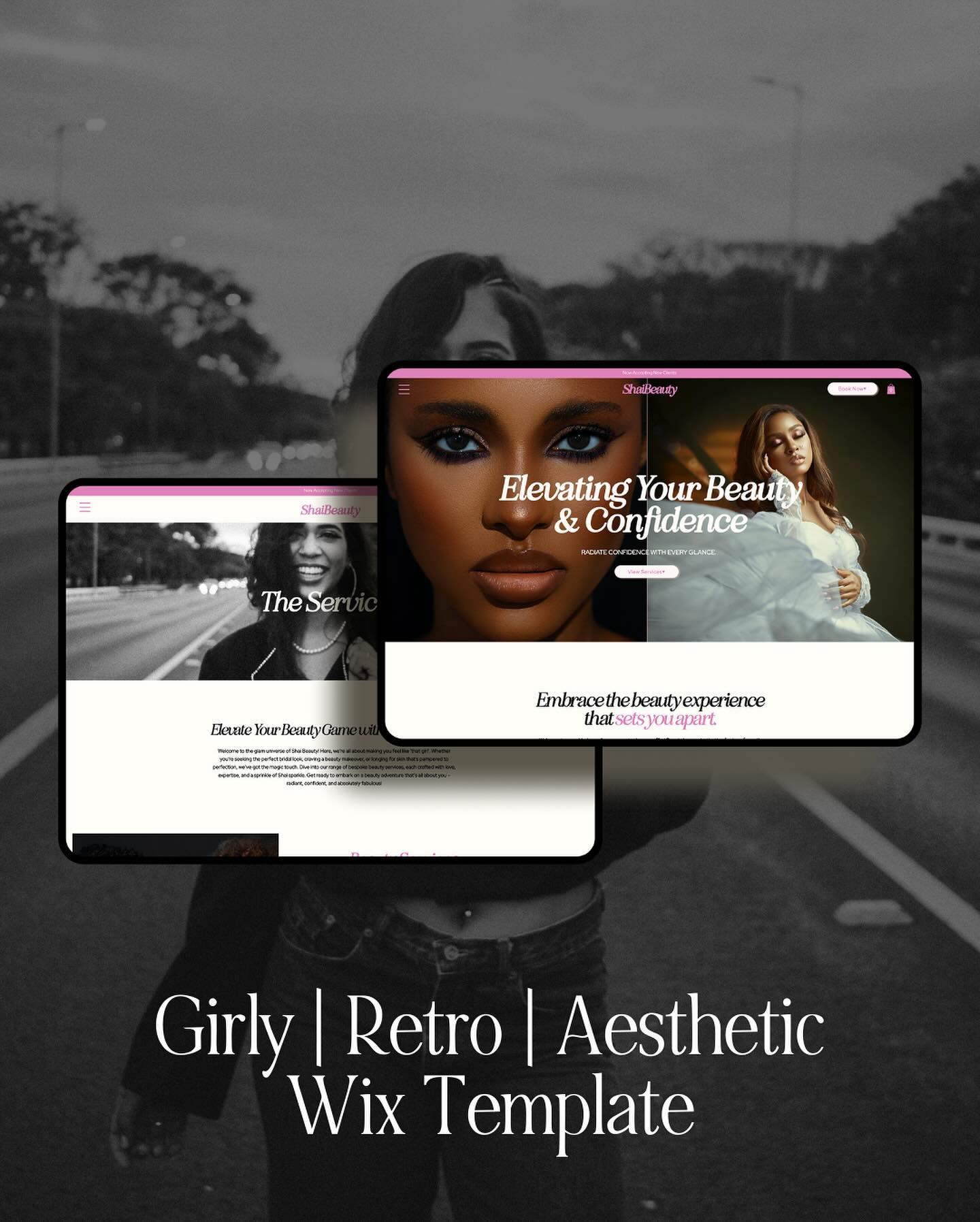 Had to feature Shai again because she’s just so beautiful 😍. Designed for beauty pros, this Wix template can be customized to fit any industry due to her clean layout ✨ #itsmondaysmuse 
#wixwebsite #websitetemplate #wixwebsitedesign
