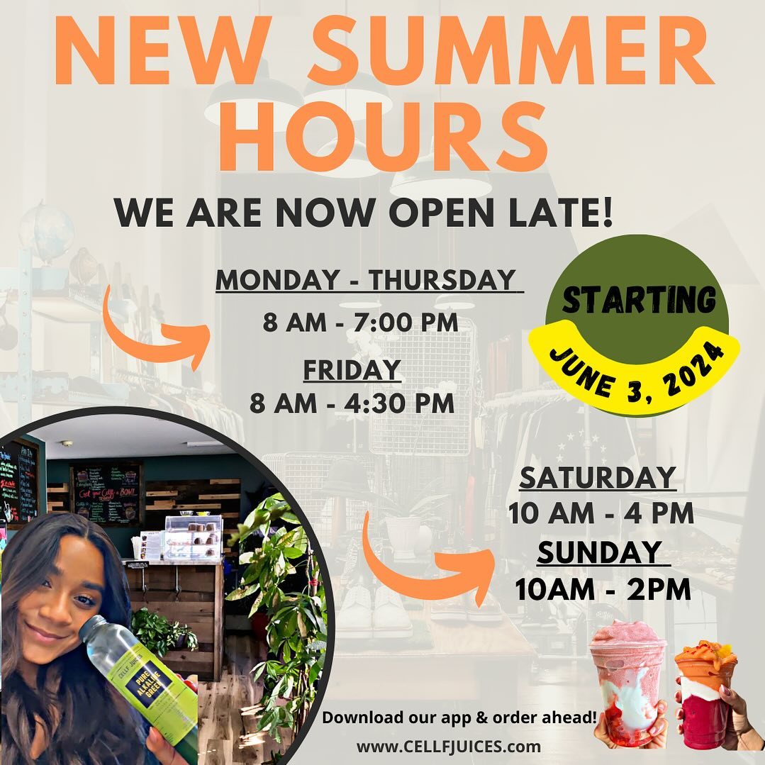 Starting June 3rd we will be EXTENDING our hours!!
😁☺️🙌🏽👏🏽😉HOW EXCITING‼️
—>Monday-Thursday 8am-7p
—> FRIDAY 8am-4:30p
—>Saturday 10am-4p
—>SUNDAY 10am-2p
PLEASE DOWNLOAD OUR APP & order online!! Thank you so so so much! ❤️