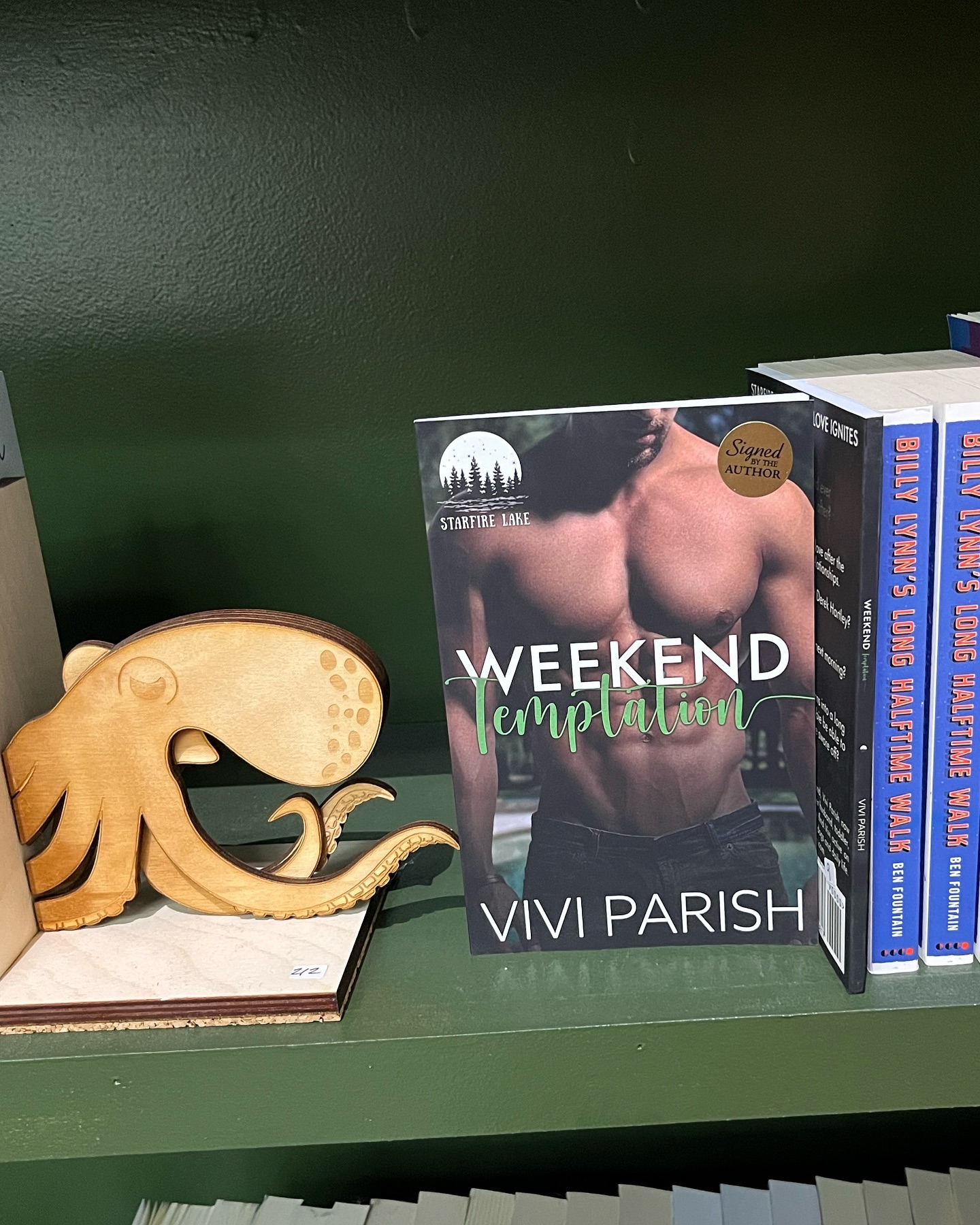 Got to see my book on a shelf for the first time! Thank you, @storytellers_bookshop! #bucketlistitem #authorgoal #indiebookstore #dallasfarmersmarket #supportindiebookstores #readromance #romanceauthor