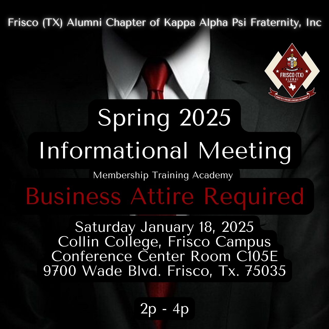 If you have any questions, please send us a DM
#KappaAlphaPsi #FriscoNupes #DFWNupes #MembershipIntake