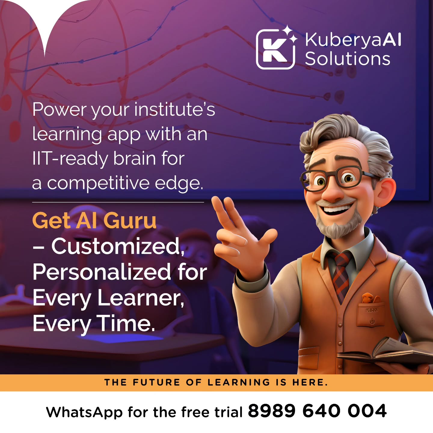 AI Guru is not just for individuals.
Integrate it into your platform, co-brand it, and offer students advanced academic support under your own banner.
Let your institute lead in digital education so your students are always ahead of the curve. It also gives you the edge in the marketplace to get more students year on year!
Call/ WhatsApp +918989640004
Email: info@kuberya.com
#kuberyaai
#kuberya
#aichatbot
#aibot
#botforjee
#WhiteLabelAI #CoBrandedExcellence #AIGuru