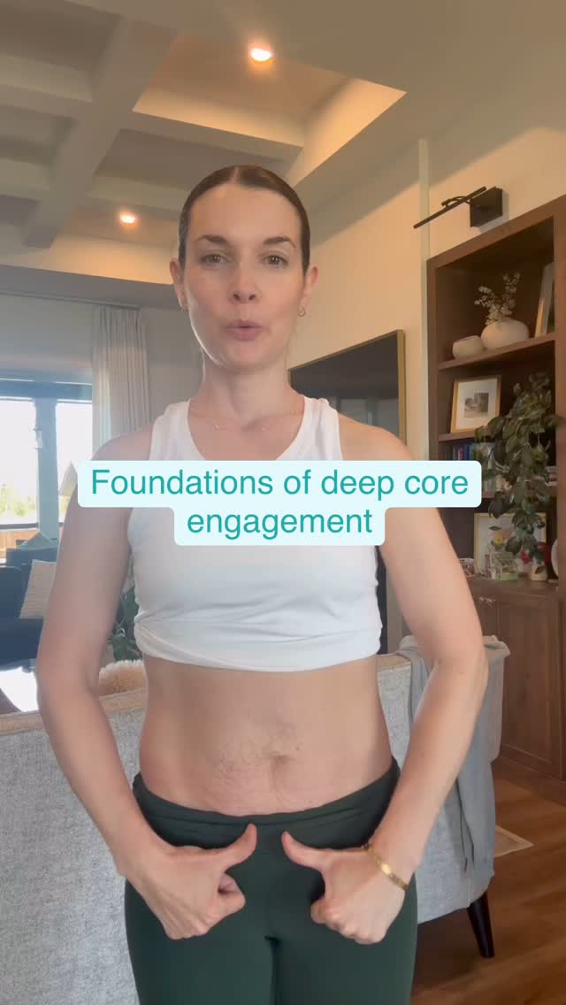 Diastasis recti, prolapse, leaking- yes learning to exhale on engagement is foundational.
But where people don’t see results is when the deep abs aren’t drawing in and back like we want them to.
Most commonly, those ribs draw in first, putting pressure down on your core wall & pelvic floor. We need to train bottom up.
And while it might seem counterintuitive, for many the cue to think of your hip points widening away from each other helps to ensure good connection, rather than drawing more pressure to the middle.
Bear in mind, just because these look simple, they may require some training, so don’t get frustrated if this isn’t as easy for you right off the bat as it looks!
Let me know how it goes!
