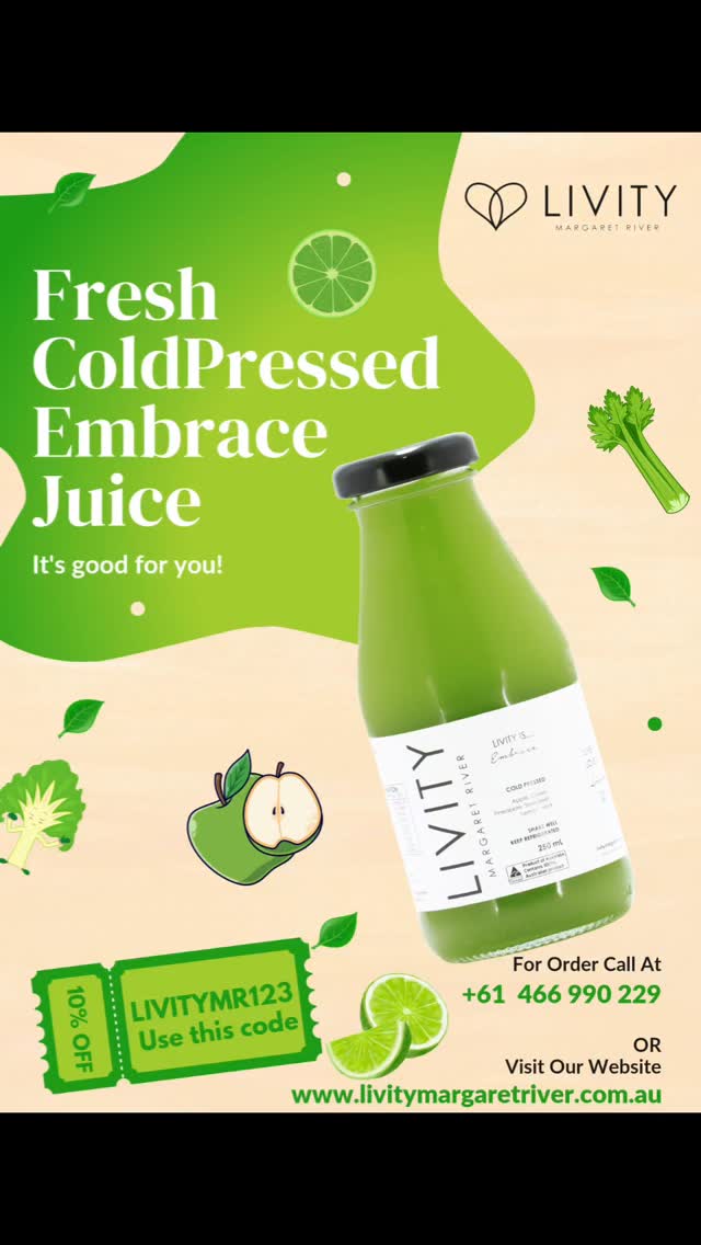 Refresh Yourself With Our Fresh Juice🍷🍹
Get 10% off on any juices🤗
Visit www.livitymargaretriver.com.au