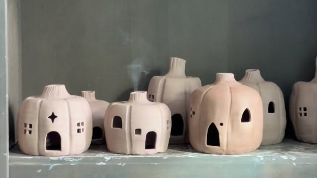 Had to test my incense fairy houses! They are drying, waiting to be bisque fired. They should be ready for my October 25th New Albany Farmer’s Market sale.