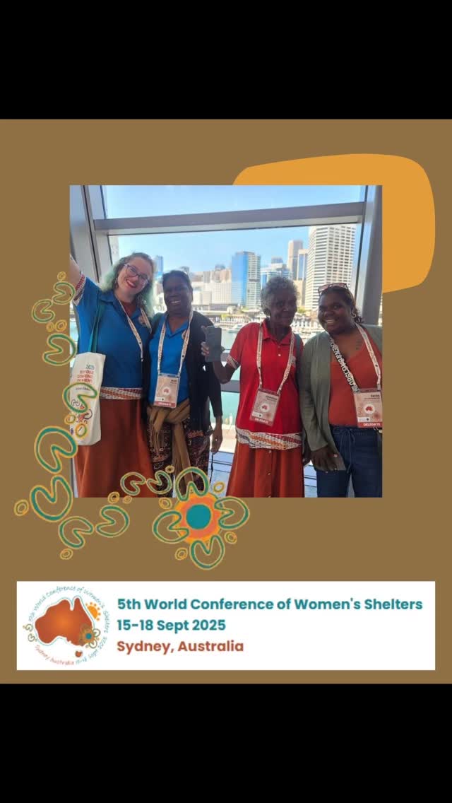 🌍✨ 5th World Conference of Women’s Shelters – Connect. Challenge. Change. ✨🌍
September 15–18 | Sydney, Australia 
Galiwin’ku Women’s Space was honoured to attend the 5th World Conference of Women’s Shelters, joining 1,000+ delegates from over 50 countries all united to end domestic, family, and sexual violence.
The NT was proudly represented by:
Katherine Women’s Crisis Centre, WoSSCA, Galiwin’ku Women’s Space, @npywomenscouncil  Urapunga, and the Department of Children and Families. @ntgovernment
Over four inspiring days, our team Rarrumiuya, Zelda, Ruth & Pip attended workshops, keynotes, and performances, connecting with incredible women from across the globe 💪✨
💗 Highlights:
🌿 Inspiration from Olena Shevchenko – Standing strong together and harnessing the power of protest.
🎶 Healing Through Harmony – GWS staff co-wrote and performed a song at the closing ceremony with Dr @shelliemorrismusic
🌏 Learning from Waikato Women’s Refuge – Exploring the NGAIRE framework for empowering Māori women.
👣 Australian Caucus Contributions – Sharing how GWS supports sistergirls, staff wellbeing, and remote service delivery.
A huge thank you to The Women's Service Network for sponsoring our participation 💛
This year’s theme, Connect. Challenge. Change.perfectly captured the spirit of the conference:
🤝 Connect – Building networks of collaboration and care.
🔥 Challenge – Confronting the systems that perpetuate violence.
🌿 Change – Leading transformational change for safer futures.
This gathering reflected the Indigenous Business Month theme, “Strength Through Collaboration,” celebrating how we rise stronger together. @indigenousbusinessmonth
From Galiwin’ku to the world, we continue walking this path — creating safer futures for women, families, and communities. 🌿💜
#GaliwinkuWomensSpace #WCWS2025 #5WCWS #EndDFSV #WomenSupportingWomen #YolnguStrong #SafetyHealingLeadership #TogetherWeRise #GlobalSisterhood #CulturalSafety #AboriginalLeadership #IndigBizMonth #IBM2025 #StrengthThroughCollaboration #StrongWomenStrongCulture #ElchoIsland #IndigenousBusiness #Collaboration #YolnguLeadership #CommunityStrength
🎨 Conference artwork by @sarettaartdesign