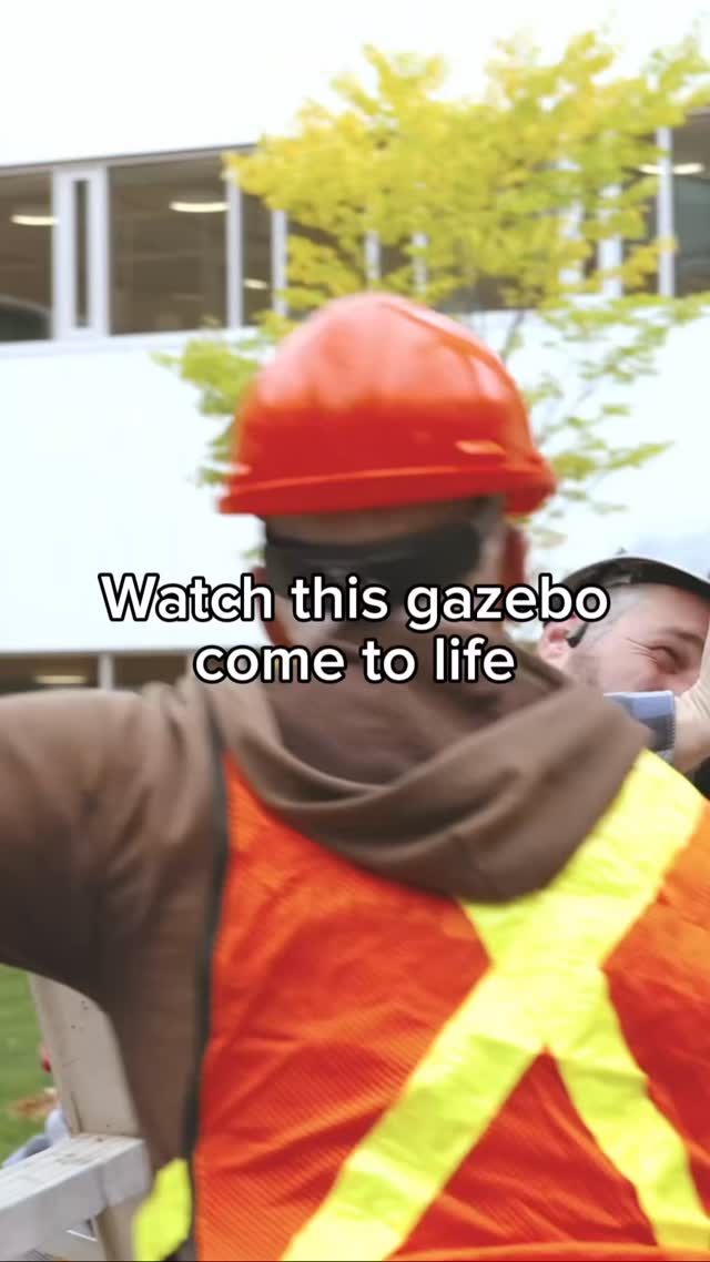 Fine craftsmanship meets beautiful cedar wood for this completed gazebo built for the Grande Prairie Regional Hospital!