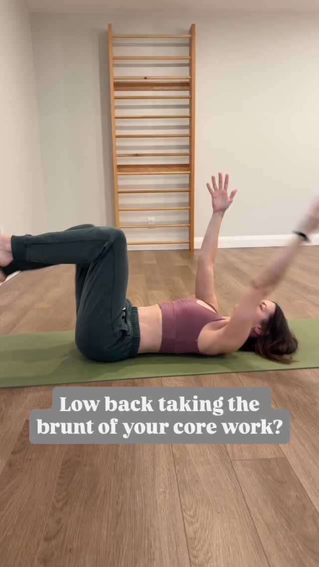 Your back can often be the first to take over if you’re not accessing your deep core muscles.
While good breath mechanics is key, you also want to train your body to position itself to simply be better able to access those abdominal muscles.
If your back is arching off the floor, if your ribs lift, or if your pelvis like to rock and roll, you’re basically pulling on your abs in a way that makes it really hard to engage.
Try these 3 simple variations and see if one (or more!) helps you feel a little more connected.
Remember to exhale to engage, thinking about drawing the engagement from the low belly upwards.