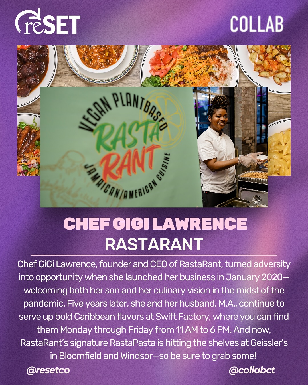 Here’s to the women who dream big, break barriers, and build their own tables—because women deserve a seat at every one!
Gigi of @rastarantexperience is a mompreneur that is aligning everything with her dreams. We are looking forward to her next batch of rastapasta and can’t wait to see where the business grows next. 
Check out how Gigi and M.A. are serving up vegan, plant-based Jamaican-American cuisine in their Hello Connecticut segment at tinyurl.com/hellorastarant, or order your plate today at rastarantexperience.com!
#WomensHistoryMonth #RastaRant #WomenInBusiness