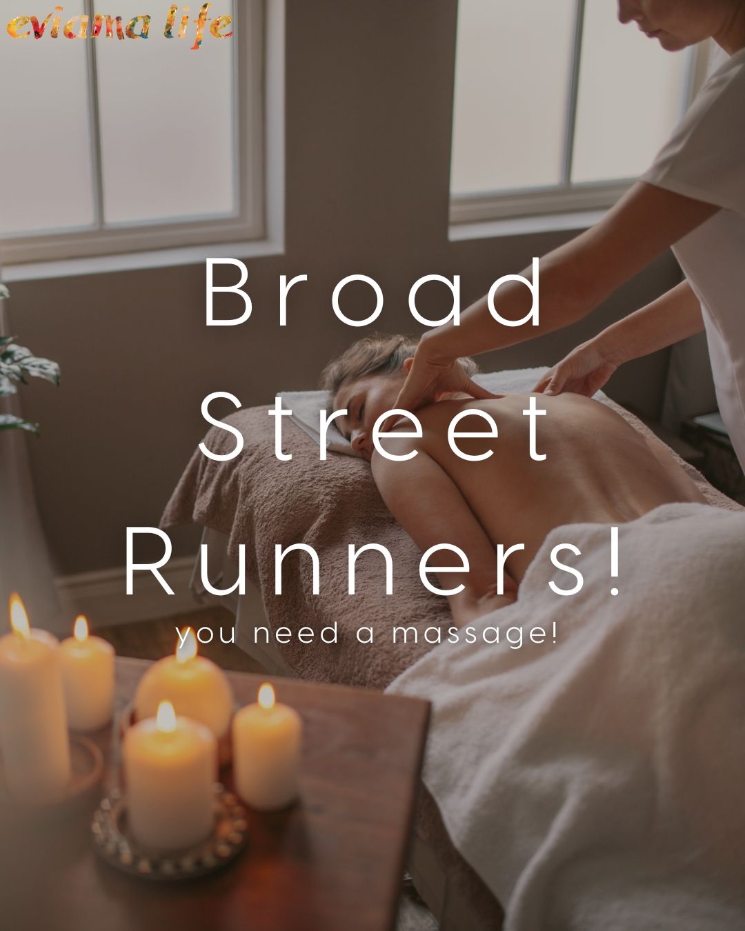 Are you participating in the Broad Street Run on Sunday, May 4th? If so, you need a massage!! We have availability the week following the day of the run, so be sure to book your massage before its to late! Your muscles will thank you later...!
☎️ Call us 215.545.3344
?️ Book online
? 109 S. 13th Street, Suite 2N, Philadelphia, PA 19107
+
+
+
#eviamalife #eviamalifespa #eviama #broadstreetrun #massage #sportsmassage #deeptissuemassage #massagetherapy #philadelphia #philly #visitphilly #phillyspas #greenspa #spasinphilly