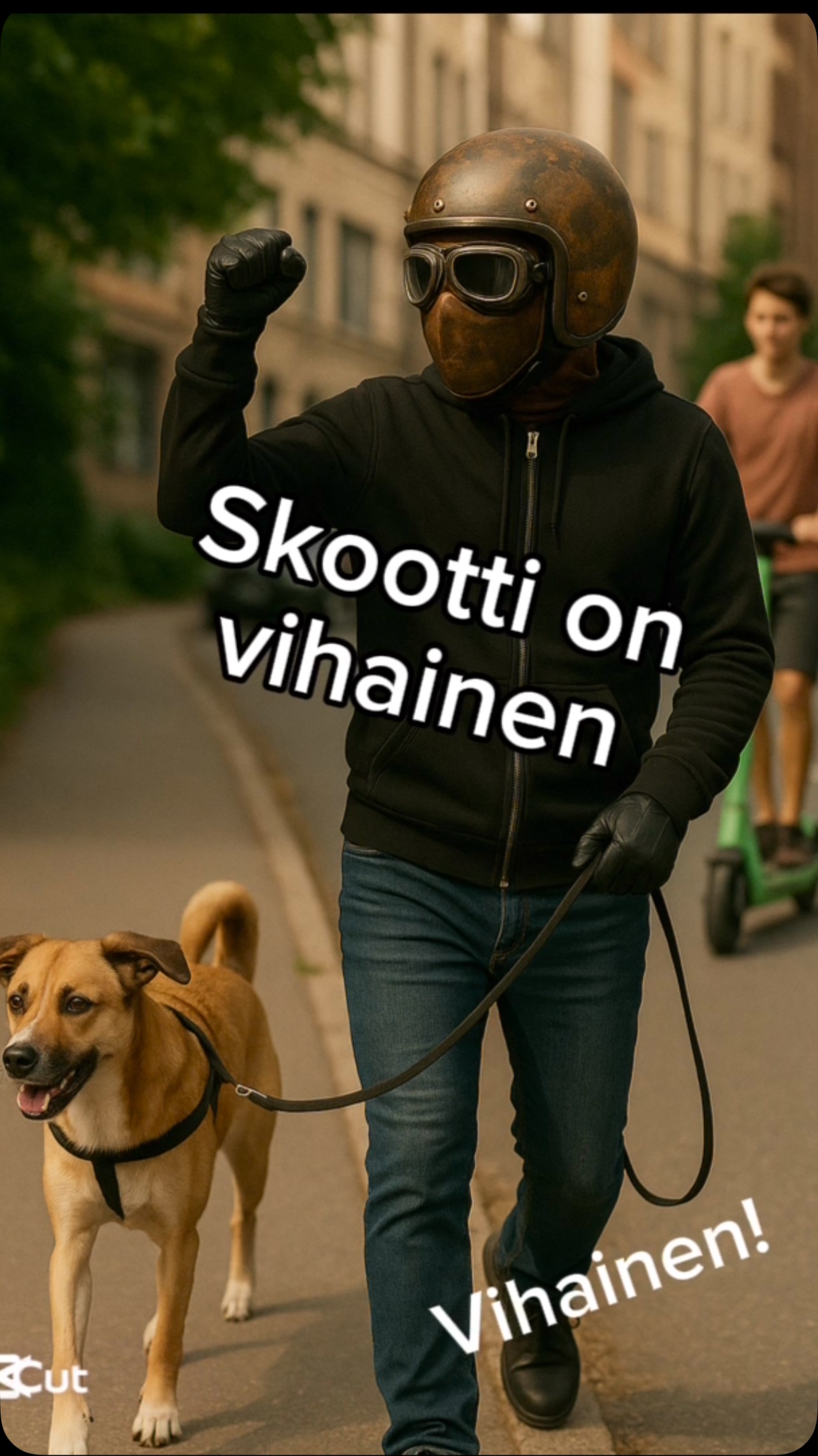 Skootti on vihainen kuskeille jotka eivät ota muita huomioon👿 #sähköpotkulautaviha #ohita #järkevästi #sähköpotkulauta #sähköpyöräily #pyöräily #