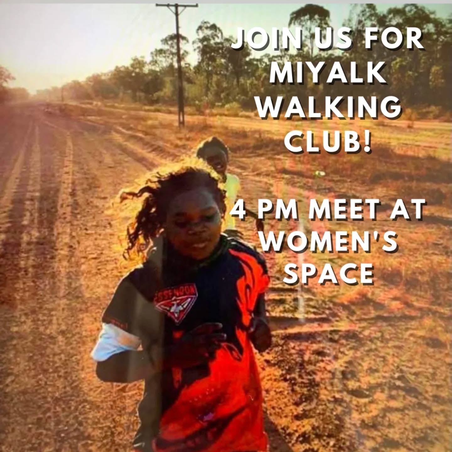 Join us today  Wednesday 7 May 25
🌿 Healthy Minds, Healthy Bodies 🌿
Galiwinku Women’s Space is committed to supporting the wellbeing of all women and children in our community through holistic care. 💛
Join us every week for our Walking Club 🚶♀️💬 — a chance to connect, move, and take care of both mind and body together.
📍 Starting point: Galiwinku Women’s Space building
🕒 All are welcome! Bring a friend, bring your energy — let’s walk together towards wellness.
#Galiwinku #WomensHealth #WalkingClub #HealthyCommunity #StrongWomenStrongCommunity