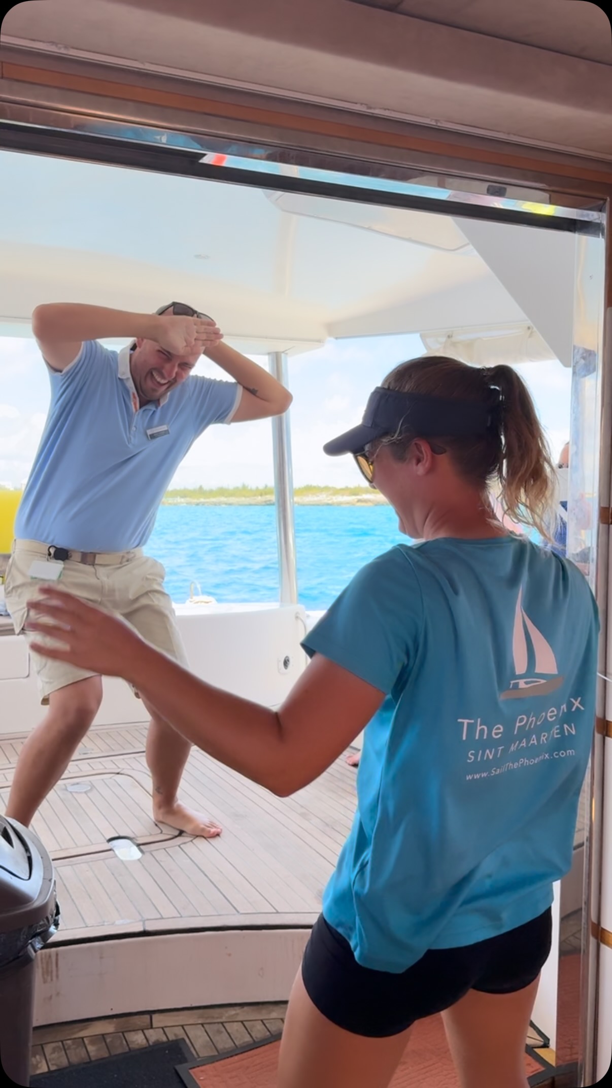 When our chef isn’t whipping up your delicious lunch, she’s starting dance parties on deck ????
Kirsten + a German translator + The Ketchup Song = the unexpected duo you didn’t know you needed.
Sailing with us is never just about the destination—it’s the dance moves along the way.
#SailThePhoenix #KetchupSongCrew #OnboardVibes #LunchAndAShow #CaribbeanMoments #SintMaarten #SXM