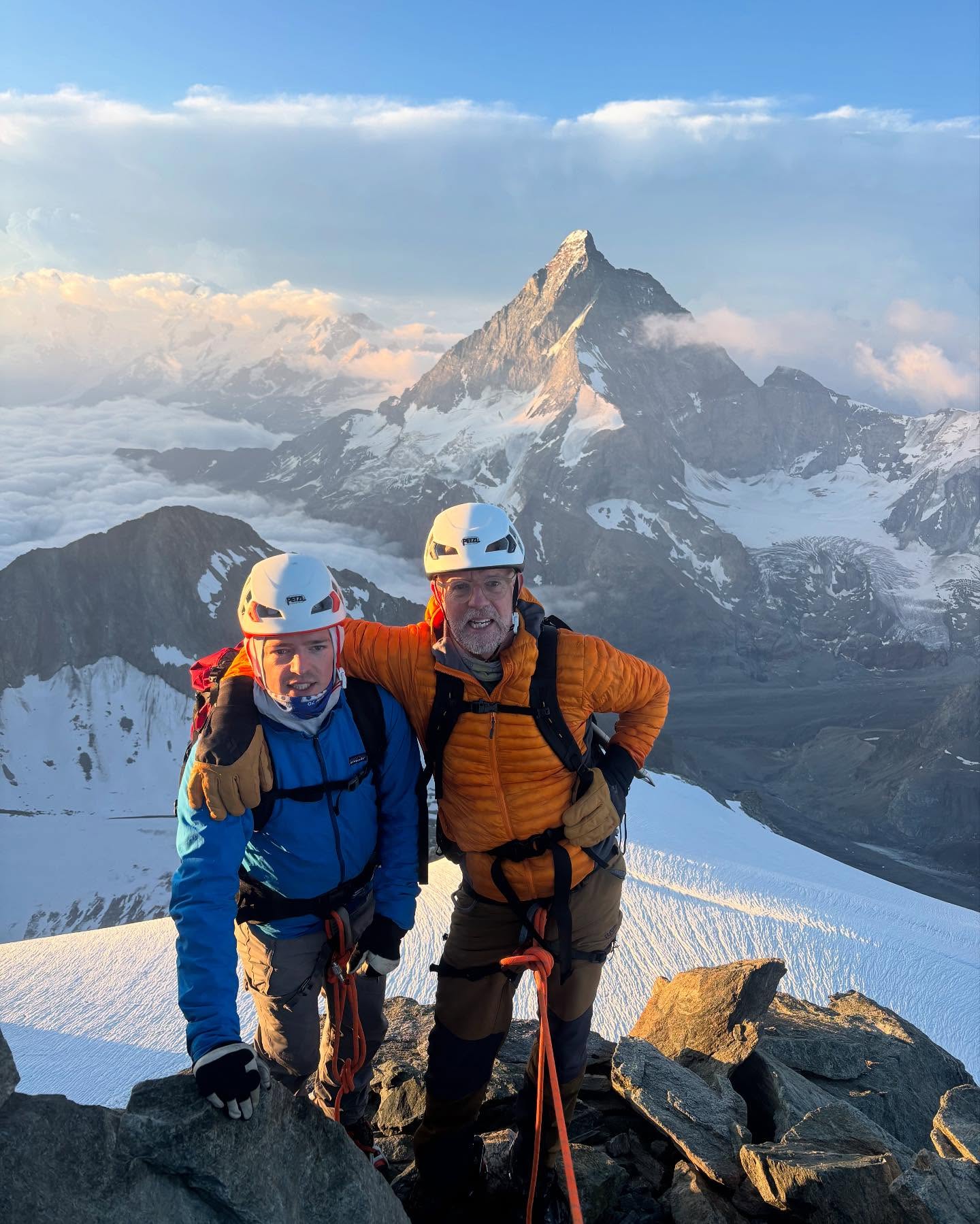 A very fun few days with @benji_marshh and @cartwrightangus in the Val d’Herens. We traversed the Pigne d’Arolla and Mont Blanc de Cheilon which featured a lot of walking (sorry Angus 😂) and we also had a good crack at the Dent Blanche.
Most importantly though we had a lot of laughs the whole way and a great catch up!
Lots of great mountain huts too. Thanks for the hospitality @cabane_des_vignettes @cabanedesdix and George at the Cabane de la Dent Blanche.
@britishmountainguides
@mountainequipment