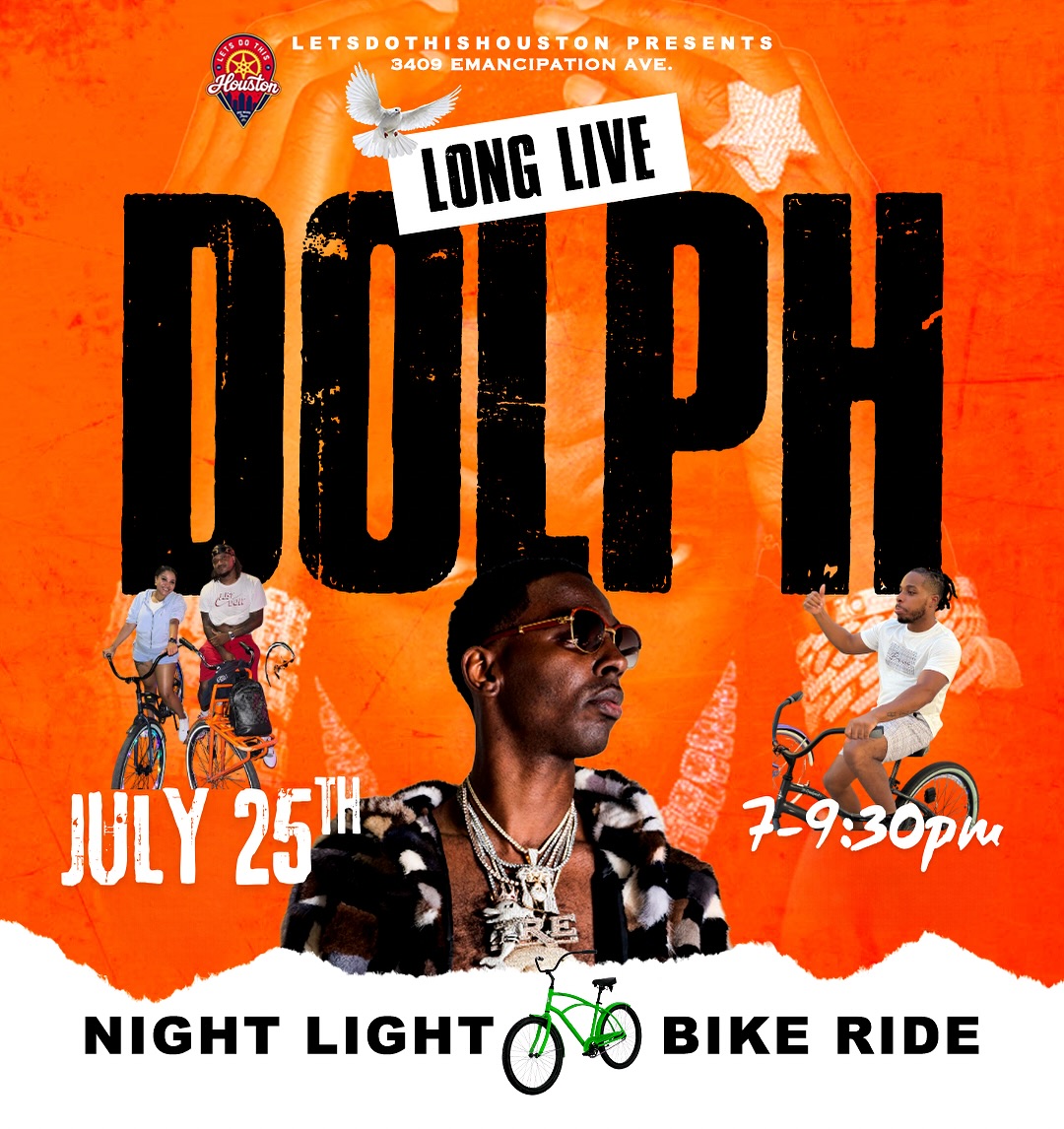 This Friday we’re hosting a heavenly 🕊️ birthday tribute 🙏🏾bike ride for  @youngdolph 🎉 Come cruise the city of #Houston with 📍 @3rdwardtours 
Link in the bio to reserve your bike rental or bring your own!!