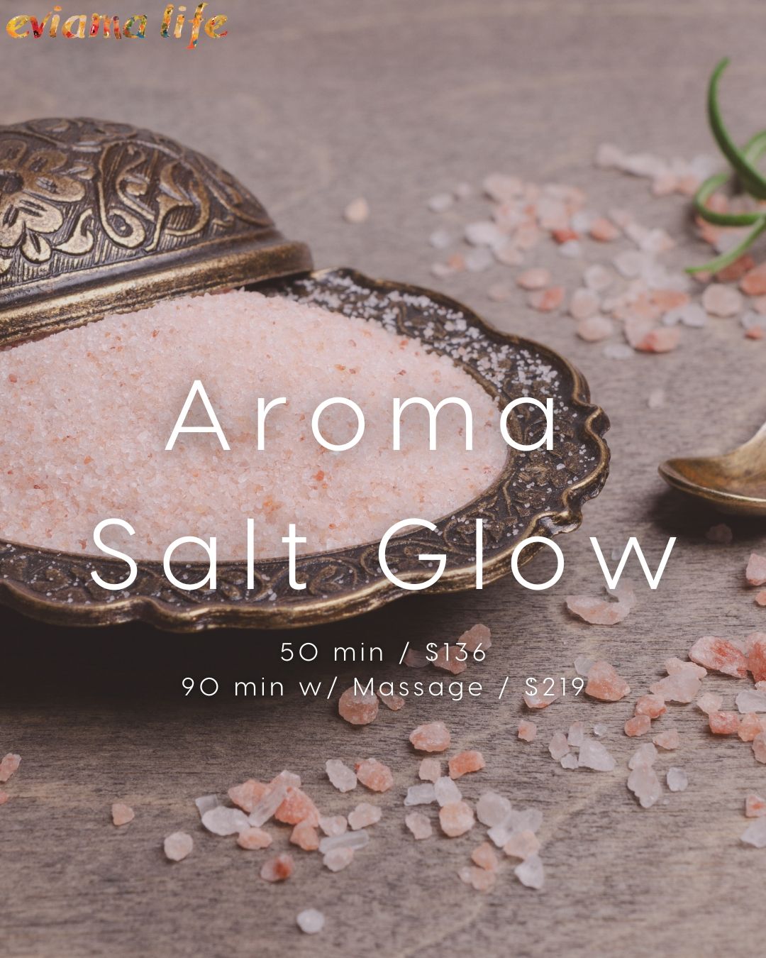 Experience comfort, dissolve tension and let the moist heat uplift and prepare your skin for  a Himalayan pink salt scrub. 
When you try an Aroma Salt Glow, your body drinks in these biodynamic plant potions and therapeutic oils - finishing with the exquisite, complex aromatherapy of a Dr. Hauschka Body Milk or Cream.
Try it by itself (50 min / $136) OR with a massage (90 min / $219).
☎️ Call us 215.545.3344
?️ Book online
? 109 S. 13th Street, Suite 2N, Philadelphia, PA
+
#eviamalife #eviamalifespa #eviama #Philadelphia #PhiladelphiaGreenSpa #Philly #PhillySpa #WomanOwned #SmallBiz #Healing #HolisticHealing #Holistic #SaltScrub #HimalayanPinkSalt #HimalayanPinkSaltScrub