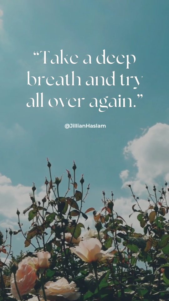 Take a deep breath and Start Over,when it's not working for you it doesn't mean it's over.
Pause 
Breath first and start over. 💪YOU GOT THIS.
.
.
.
.
.
.
.
.
#JillianHaslam #MotivationalSpeaker #KeynoteSpeaker #DreamInterpretation #LeadershipWithEmpathy #OvercomingAdversity #TheIrrepressibleMind #Transformation #FromPovertyToPower #Resilience #MindsetMatters #EmotionalIntelligence #BreakTheCycle #MentalStrength #WomenInLeadership #CorporateWellbeing #SubconsciousHealing