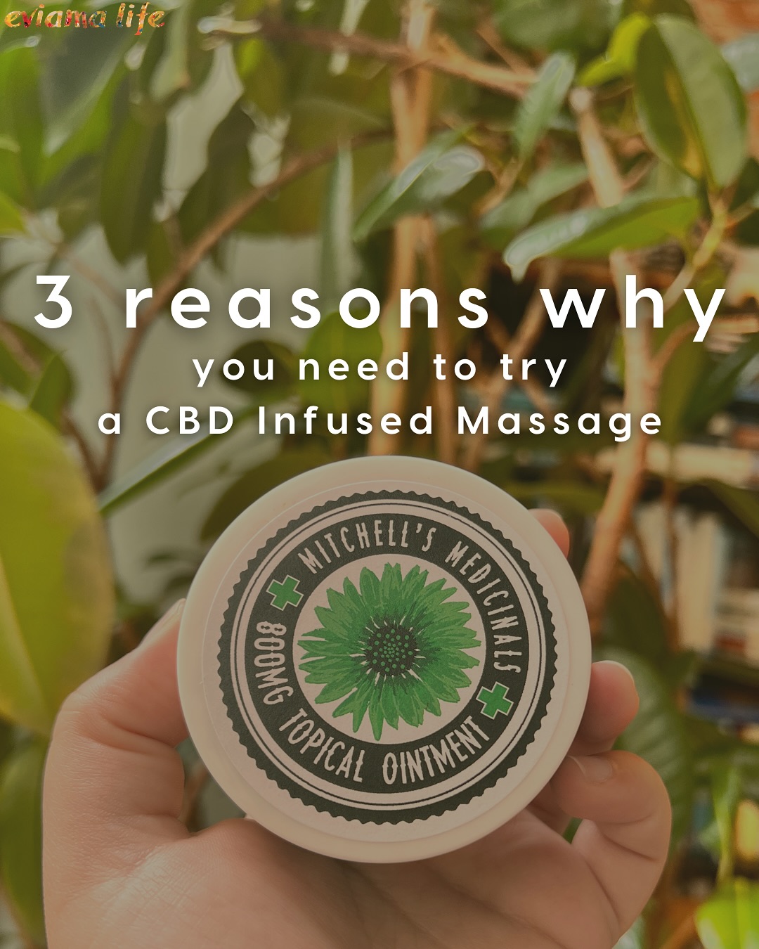 Need a little extra help relaxing your mind, body and spirit? Why not try something different when you come in for your next massage! At eviama life, we use @mitchellsmedicinalscbd CBD Topical Ointment - this emollient balm melts away tension and stress for an even more soothing and relieving massage experience! 
55 min // $189
80 min // $209 
Call us or book online! 
+
+
+
#eviama #eviamalife #eviamalifespa #cbdmassage #cbd #cbdbenefits #massagetherapy #myofascialrelease