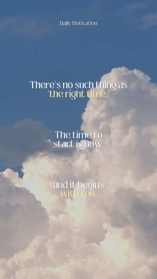 Stop waiting for the perfect moment. it doesn’t exist. The time to start is NOW, and it begins with YOU. 💪🌟
.
.
.
.
.
.
.
.
.
 #dailymotivation  #MindsetMatters #StartNow #NoExcuses #PositiveVibes #MotivationDaily #Inspiration #GrowthMindset #SuccessMindset #BelieveInYourself #KeepGoing