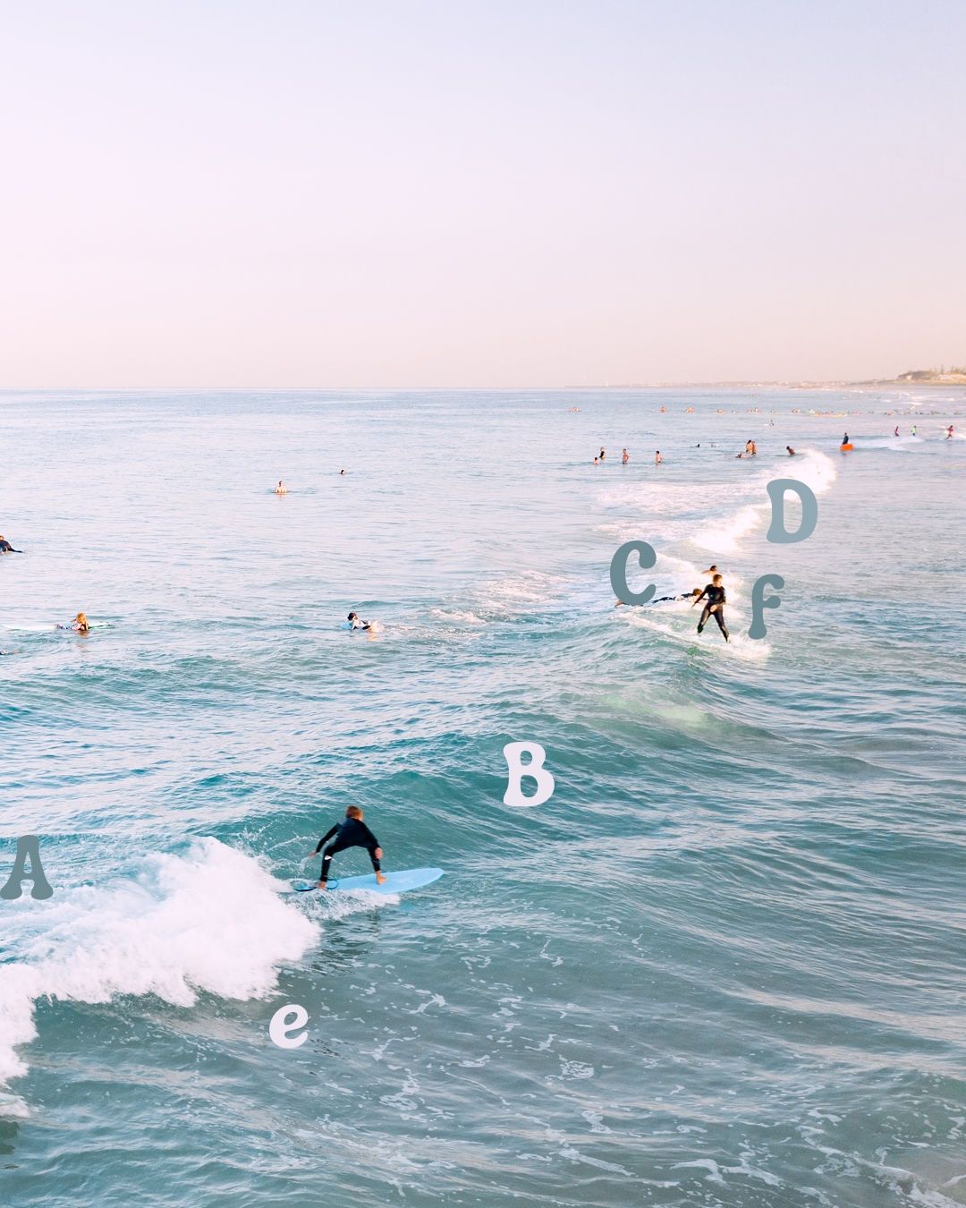 What does this photo tell me about the surf? Some surf theory incoming...
Looking at the picture (Brighton beach, WA) I have noted 6 aspects:
A - A peak with a left-hander, peeling into the channel (B). This peak is breaking over slightly deeper water than peak C which I can tell because of the colour of the water (deeper blue) and the softness of the wave (a 'fatter' wave breaks over deeper water). These waves may be a bit slack (but not as dumpy as point C), and will dissipate as they approach shore - sometimes 'reforming' and breaking again closer to shore.
B - a deeper channel between two banks where the water will return out to sea. If you sit in this section you will not catch any waves as it's too deep for any waves to break here.
C - a shallower bank with a right hander peeling into the channel (B). This wave will be a little faster on the take off, as it's breaking on a shallower bank of sand. Point C is the shoulder of an otherwise straight section of wave. Note that as you go north of point C the wave is mostly whitewash and offers no obvious 'sections' or open faces of wave to surf across.
D - the shallower sandbank. A potential spot for catching easy white wash waves as you'll be able to push off the shallower sand bank, HOWEVER, white wash waves that break over slightly deeper water are actually more powerful and easier to surf than white wash waves on a shallow sand bank. A wave maintains more energy and therefore push, over more water. A wave over very shallow water loses more energy and is harder to gain enough momentum on.
e - a good potential white wash surfing spot (would need to watch in action to see if waves are consistently breaking in this area and if it's shallow enough to stand and push off the bottom.
f - another good potential white wash surfing spot, Not as shallow as point D but would need to be mindful of surfers who are catching unbroken waves at point C.
interested in learning more about reading the surf? Join me Sep 12, 6-8pm for our surf theory + yoga session. Tix through link in bio.
#solsurf #surfretreat #surftheory #surfingperth #surfingwa #surfcommunity