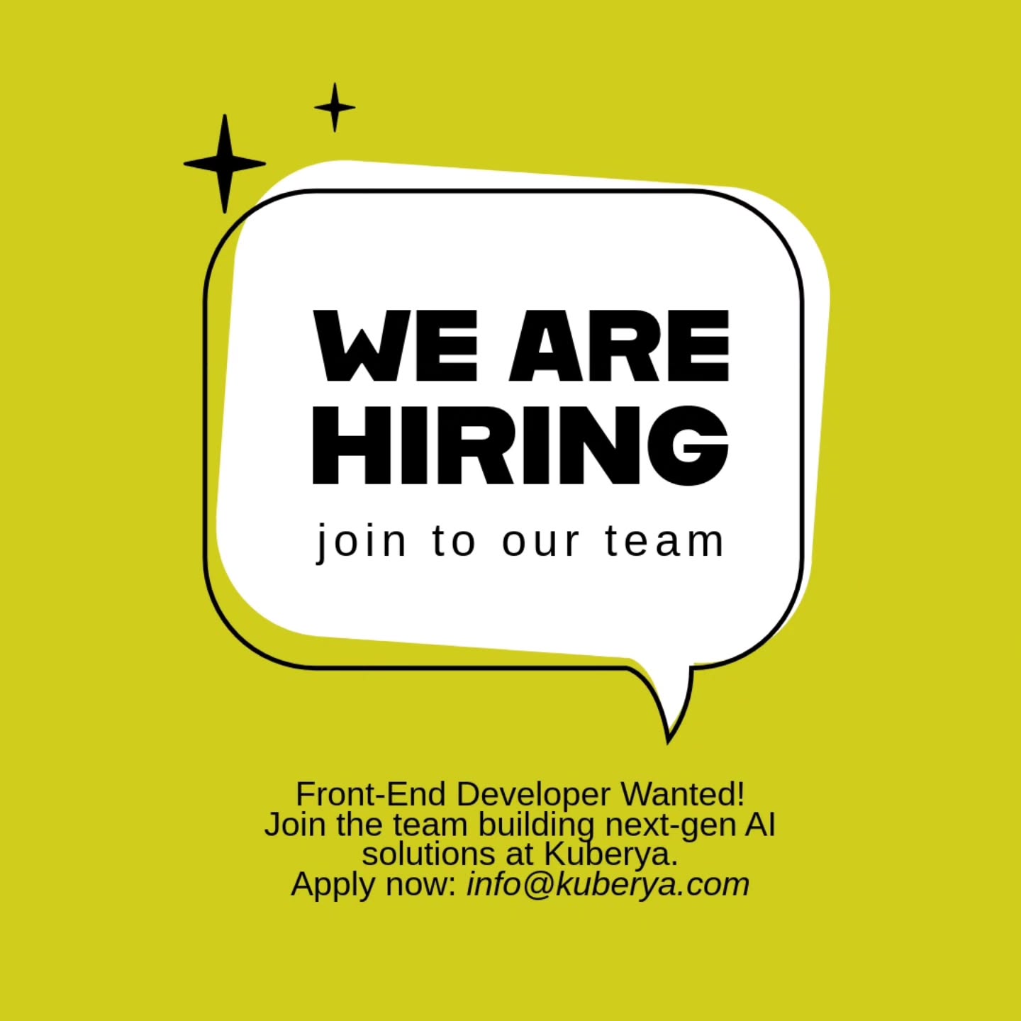 We are Hiring! Apply now at info@kuberya.com.