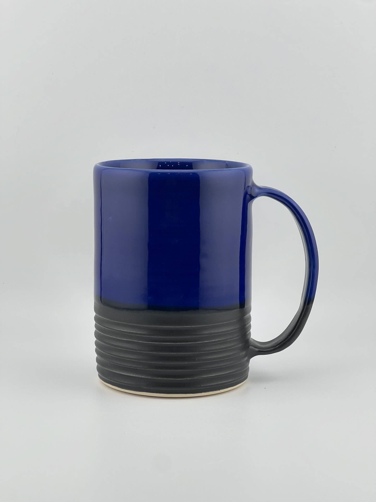 Collection of Four Mugs. Two Blue Iris and two Sweet Pea green. Iceman clay for all. Available today 12-5:00 at the Portland Art & Heritage Fair. Mugs always sell the fastest. Just saying. ;)