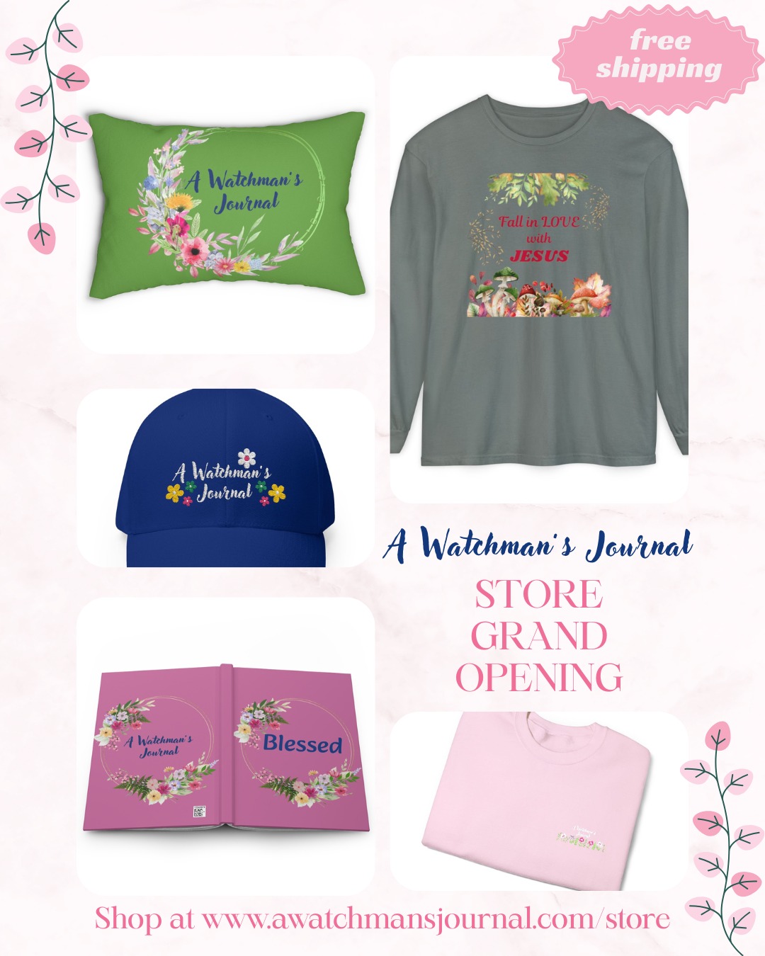 EXCITING OCTOBER SURPRISE
A Watchman's Journal Store is live!
www.awatchmansjournal.com/store
Now you can support the ministry with a mug, shirt, hat, phone case, or journal (of course ?) and receive FREE SHIPPING!
Happy shopping and many blessings!