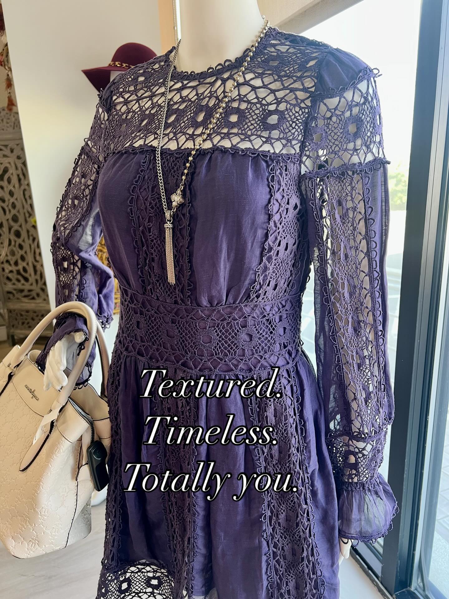 The artistry you love from Johnny Was — with a moody, romantic twist. 💜
This Jade by Johnny Was dress stuns in deep plum with intricate crochet lacework and sheer detailing that feels both vintage and effortlessly modern. It’s one of those rare finds that speaks before you do — graceful, confident, and unforgettable.
Paired here with a soft designer tote and silver tassel necklace for that perfectly balanced finish.
✨ Available now at Daly Finds, San Antonio. Come try it on and see why Jade by Johnny Was is a collector’s favorite.
#DalyFinds #JadeByJohnnyWas #JohnnyWasStyle #SouthwestTexasStyle #DesignerResale #FallStyle #PlumPerfect #CrochetDetails #ResaleReimagined #SustainableStyle #ShopSanAntonio #BohoChic #ModernVintage #RomanticStyle #DalyFindsCollective #WishlistWednesday #StyleItSaturday #ShopLocalSA #CuratedFinds #FashionWithHeart