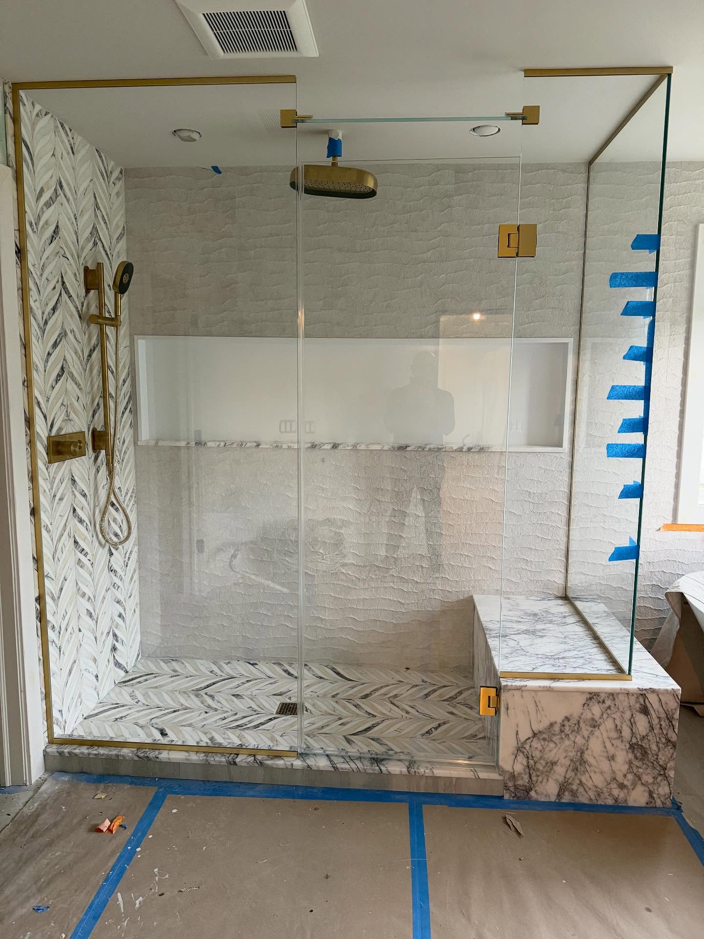 Welcome to the beautiful mess of construction at our South Barrington home renovation project! ✨
Drywall, trim, new floors are in, tile is up, custom millwork is coming in, electrical fixtures are going up this week and all the juicy details are coming together - we still have a bit to go until we get to the custom furnishings final install however the transformation is well underway! 
Take a sneak peek at the latest progress — custom kitchen cabinets are next, and we can’t wait to reveal the finished design. Stay tuned for the full before-and-after reveal!
Design by @adinahalldesign
