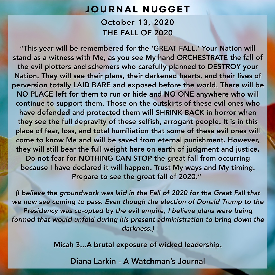 JOURNAL NUGGET
This is a significant entry from five years ago that was forecasting the fall of the evil empire. See my added notes in italics about its fulfillment.