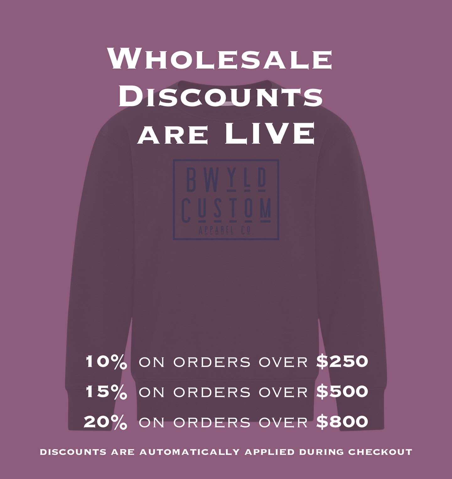 Spend more save more, discounts are automatically applied at checkout.