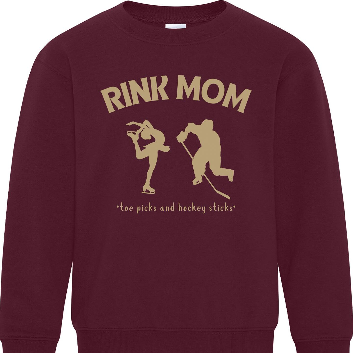 I've curated some of our top-selling graphics and made them available on the website.
**Rink Mom** is my go-to hoodie for days when skate competitions and hockey overlap. 🏒 ⛸️
Still working on adding more blank clothing options for customization, but now you can also find great graphic apparel options!