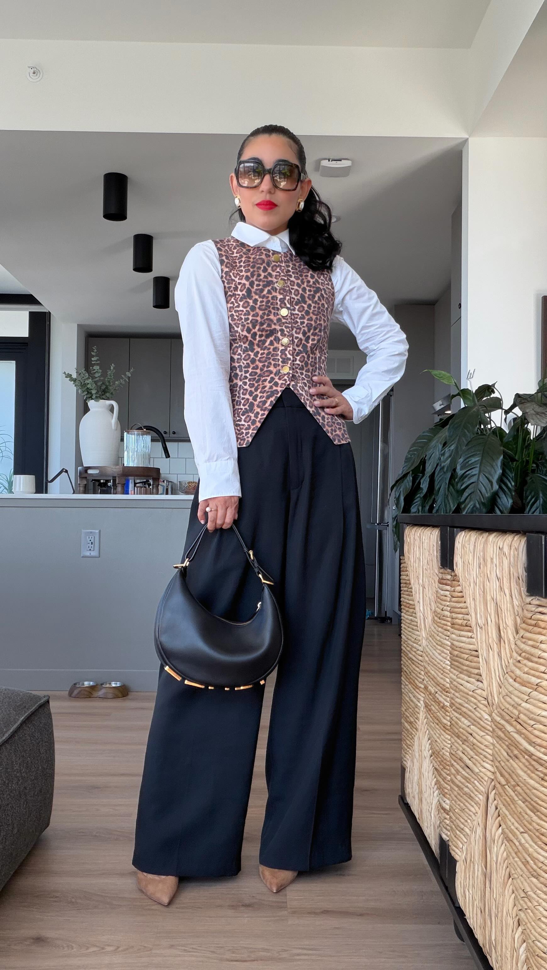 I needed a leopard denim vest in my wardrobe 🥰 I used our @sewitacademy vest pattern and some leftover denim I had in my stash. I love this vest so much!! Join @sewitacademy today ☺️ #sewing #diyvest #howtosew to sew