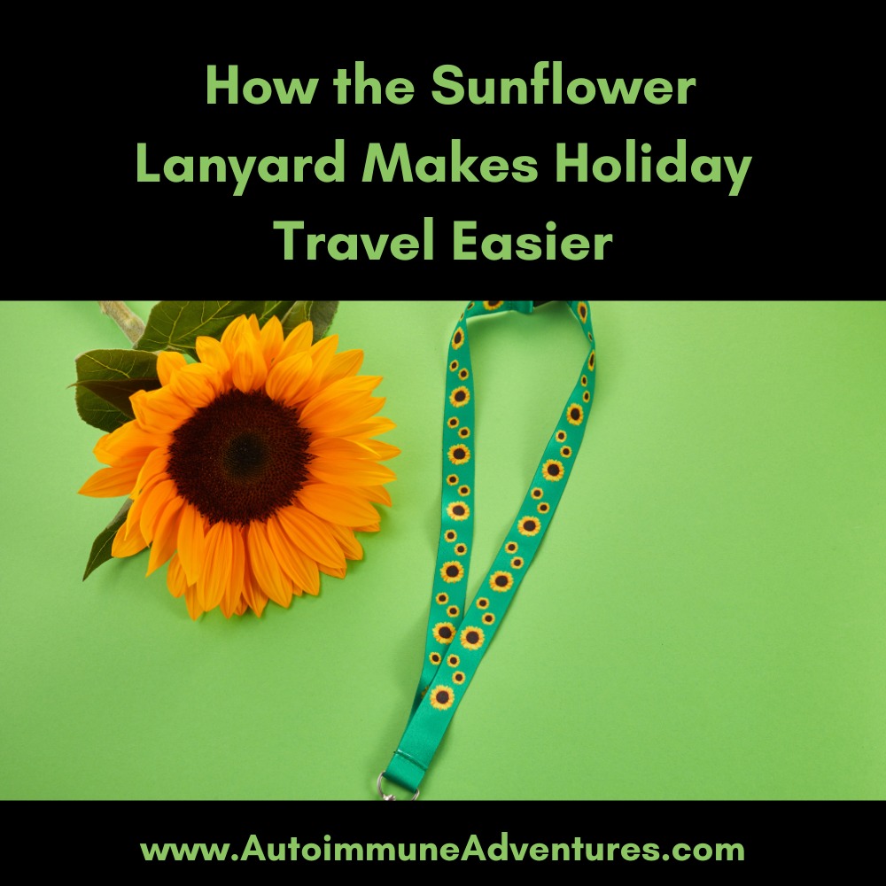 In our first Holiday Episode releasing November 23, Chelsea shares why the Sunflower Lanyard is a game-changer for people traveling with invisible disabilities.
From airport security to boarding to navigating crowded spaces, this simple tool can bring recognition, understanding, and smoother experiences during the busiest travel season of the year.
Small symbol, big difference.
#SunflowerLanyard #InvisibleDisabilities #HolidayTravelTips #AutoimmuneAdventures #TravelSupport #ChronicIllnessVisibility #Holidays2025 #TravelSeason #AccessibilityMatters #TravelConfidence