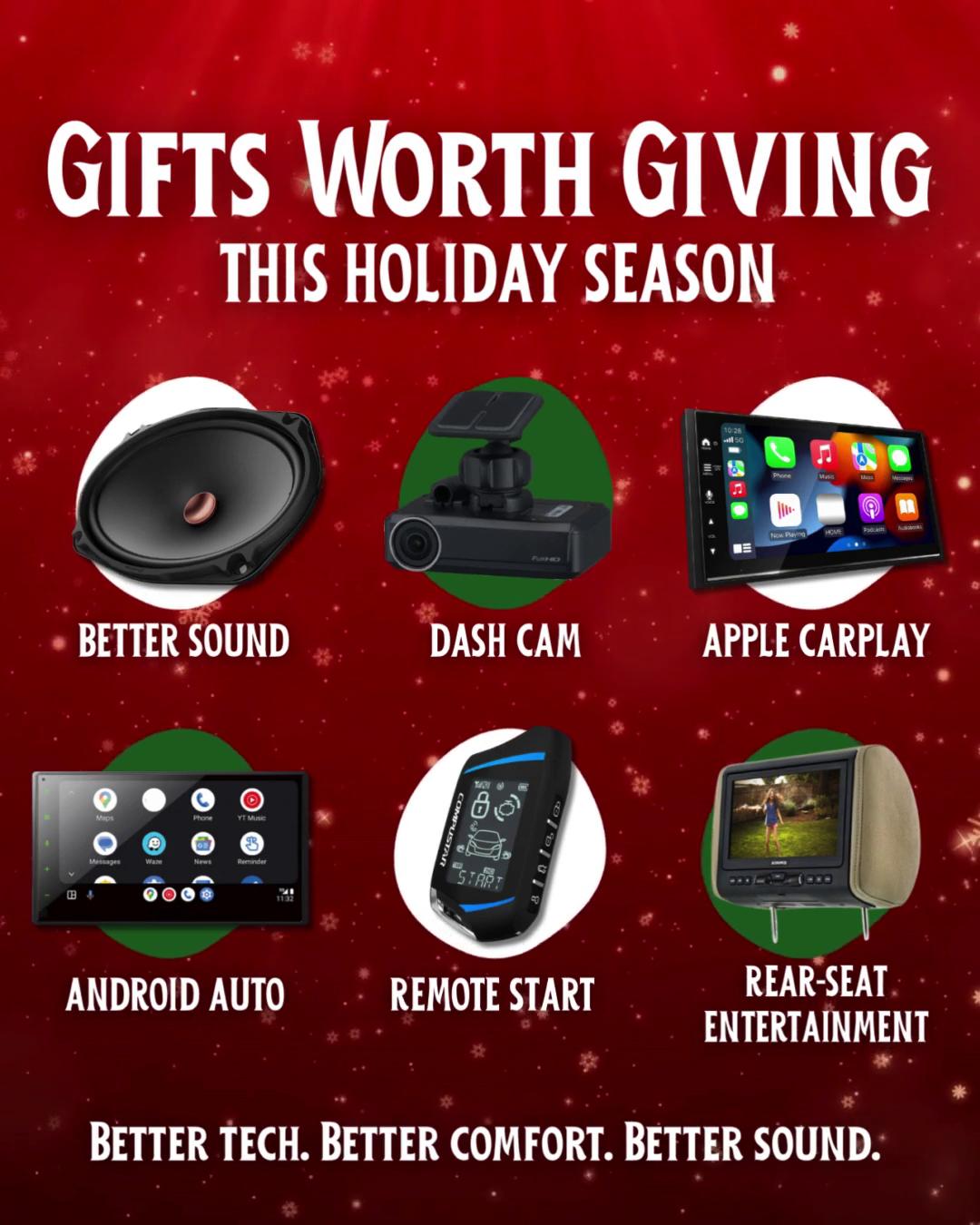 Skip the guesswork. Upgrade their holidays with comfort, safety, and better sound installed by the pros at Columbus Car Audio & Accessories.
#HolidayGiftGuide #ShopLocal #ProInstall #UpgradeSeason