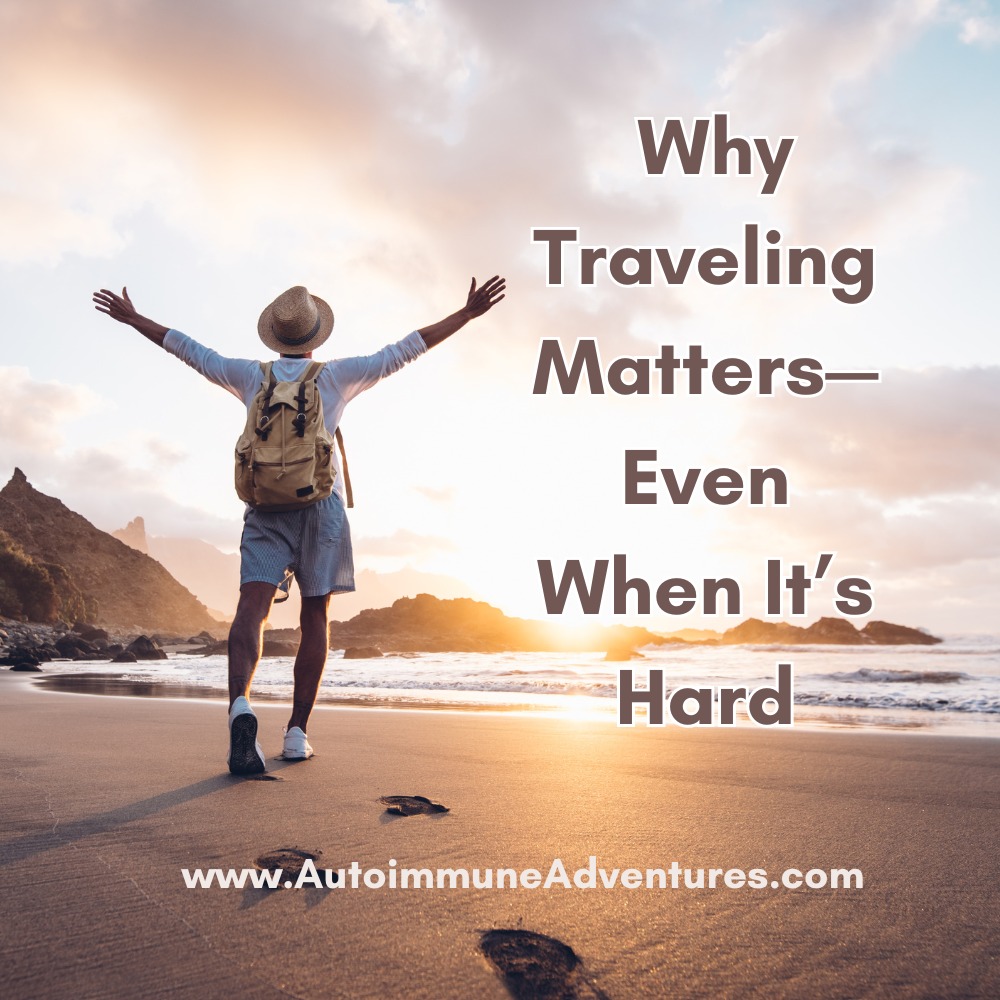 Our FIRST Holiday Episode drops Tuesday November 23, just in time for Thanksgiving and the start of the holiday rush! ✈️✨
In this clip, Anthony reminds us that—even with chronic illness or autoimmune challenges—travel is still worth it. Yes, it takes prep. Yes, it takes planning. But your life is happening now. Don’t miss the moments that make it meaningful.
Live big. Prepare well. Travel anyway.
#AutoimmuneAdventures #HolidayTravel #ChronicIllnessTravel #TravelWithChronicIllness #HolidaySeason2025 #LiveFully #AutoimmuneWarrior #ChronicLife #TravelTips #HolidaysWithChronicIllness