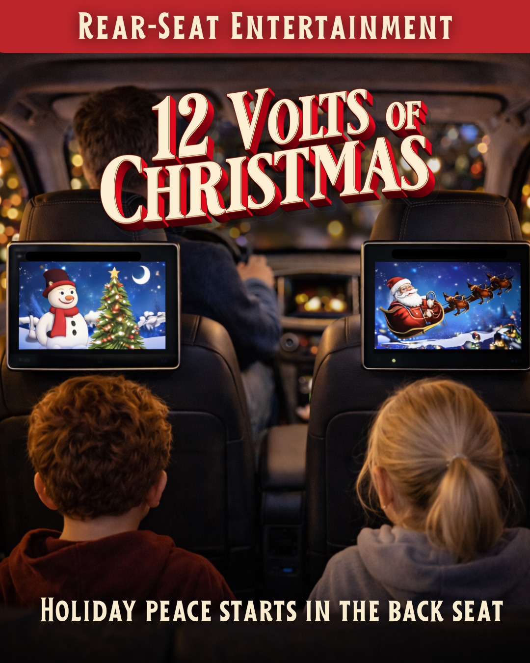 On the 9th Volt of Christmas, keep the peace from the front seat to the back row. Rear-seat entertainment from Columbus Car Audio & Accessories makes holiday drives easier for everyone.