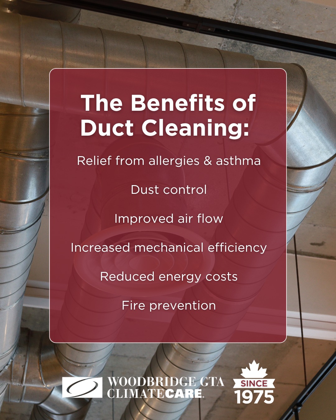Breathe easier with professionally cleaned ducts! ??
Dust, allergens and irritants trapped in your ductwork can impact both comfort and air quality, and that’s exactly what our duct cleaning helps remove.
Cleaner ductwork can improve airflow, reduce energy strain on your system, and help everyone in your home feel more comfortable.
Ready for fresher indoor air? Give us a call to schedule a duct cleaning with Woodbridge GTA ClimateCare: 905-851-7007
#WoodbridgeGTAClimateCare #TorontoHVAC #AirQuality #CleanerAir